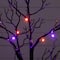 2ft. Pre-Lit Artificial Halloween Black Spooky Twig Tree with Bats and 40 Orange & Purple LED Lights